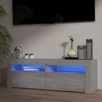 TV staliukas Televizoriaus spintelė su LED, pilka ąžuolo, 120x35x40cm