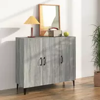 Šoninė spintelė, pilka ąžuolo, 90x34x80cm, apdirbta mediena