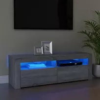 TV staliukas Televizoriaus spintelė su LED, pilka ąžuolo, 120x35x40cm
