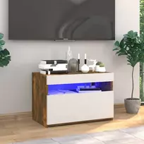 TV spintelė su LED apšvietimu, dūminio ąžuolo, 60x35x40cm