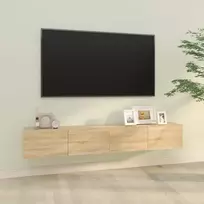 TV staliukas Sieninės TV spintelės, 2vnt., ąžuolo, 100x30x30cm, mediena