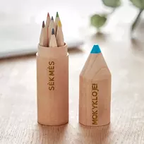 6 pieštukų rinkinys medinėje dėžutėje "Sėkmės mokykloje!"