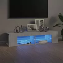 TV staliukas Televizoriaus spintelė su LED, pilka ąžuolo, 135x39x30cm