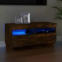 TV staliukas Televizoriaus spintelė su LED, dūminio ąžuolo, 80x35x40cm