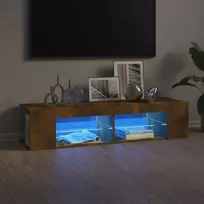 TV staliukas Televizoriaus spintelė su LED, dūminio ąžuolo, 135x39x30cm