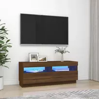 TV staliukas Televizoriaus spintelė su LED, ruda ąžuolo, 100x35x40cm