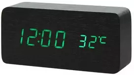 Elektroninis laikrodis su termometru ir higrometru, 15x7x4 cm