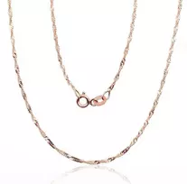 Auksinė grandinėlė Singapore 1.5 mm , briaunų apdirbimas deimantu - 2.14 g. - 55 - 1.5 mm.