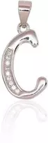 Sidabrinis Pakabukas - Vardo Raidė. Metalas: Sidabras. Praba: 925°. Akmuo: Cirkonai - 1.4 g. - 23 mm.