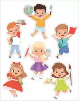 LearnHow Dvišaliai langų dekoracijos - Vaikai 01 6vnt