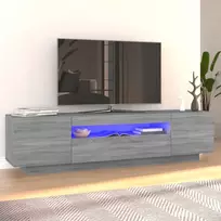 TV staliukas Televizoriaus spintelė su LED, pilka ąžuolo, 160x35x40cm