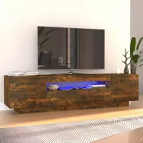 TV staliukas TV spintelė su LED apšvietimu, dūminio ąžuolo, 160x35x40cm