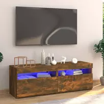 TV staliukas Televizoriaus spintelė su LED, dūminio ąžuolo, 120x35x40cm