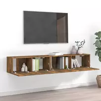 TV staliukas TV spintelių komplektas, 2 dalių, dūminio ąžuolo, mediena