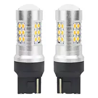 LED lemputės Canbus 3030 24smd T20 WY21W oranžinės gintaro spalvos 12v 24v amio-02393