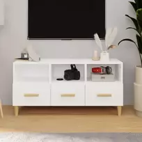 TV staliukas Televizoriaus spintelė, balta, 102x36x50cm, apdirbta mediena