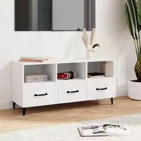TV staliukas Televizoriaus spintelė, balta, 102x35x50cm, apdirbta mediena