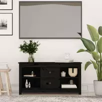 TV staliukas Televizoriaus spintelė, juoda, 103x36,5x52cm, pušies masyvas