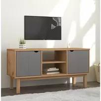 TV staliukas Televizoriaus spintelė OTTA, ruda/pilka, 113,5x43x57cm, pušis
