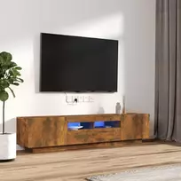 TV staliukas TV spintelių komplektas, 2 dalių, dūminio ąžuolo, mediena