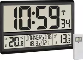 Laikrodžių radijas TFA TFA 60.4521.01 XL Radijo laikrodis su vidaus / lauko temperatūros