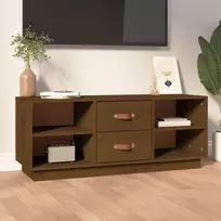 TV staliukas Televizoriaus spintelė, medaus ruda, 100x34x40cm, pušis
