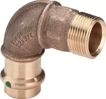 Viega 90° lenkimas Z Sc 15 x 3/4 silicio bronzos / blizgus vamzdžio jungtis