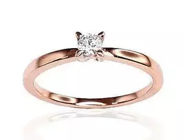 Auksinis žiedas su brangakmeniais. Metalas: Raudonas Auksas. Praba: 585°. Akmuo: Briliantai - 18 - 1.96 g. - Briliantai (0,15Ct)