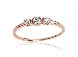 Auksinis žiedas su brangakmeniais. Metalas: Raudonas Auksas. Praba: 585°. Akmuo: Briliantai - 1.01 g. - 18 - Briliantai (0,22Ct)