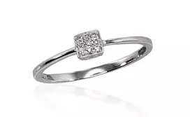 Auksinis žiedas su brangakmeniais. Metalas: Baltas Auksas. Praba: 585°. Akmuo: Briliantai - 16 - 1.11 g. - Briliantai (0,025Ct)