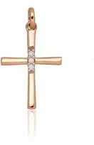 Auksinis pakabukas - 0.73 g. - 23 mm. - Briliantai (0,03Ct)