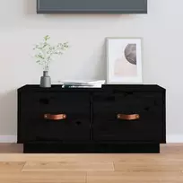 TV staliukas Televizoriaus spintelė, juoda, 80x34x35cm, pušies masyvas