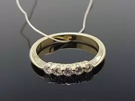 Geltono aukso žiedas su briliantais Praba: 585