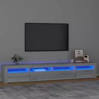 TV staliukas Televizoriaus spintelė su LED, pilka ąžuolo, 240x35x40cm