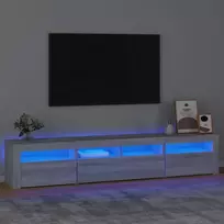 TV staliukas Televizoriaus spintelė su LED, pilka ąžuolo, 210x35x40cm