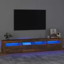 TV staliukas Televizoriaus spintelė su LED, dūminio ąžuolo, 210x35x40cm