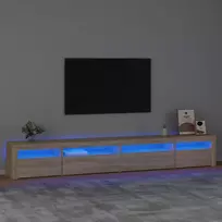 TV staliukas Televizoriaus spintelė su LED apšvietimu, ąžuolo, 270x35x40cm
