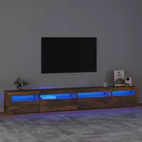 TV staliukas Televizoriaus spintelė su LED, dūminio ąžuolo, 270x35x40cm