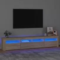 TV staliukas Televizoriaus spintelė su LED apšvietimu, ąžuolo, 210x35x40cm