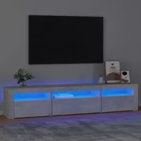 TV staliukas TV spintelė su LED apšvietimu, betono pilka, 195x35x40cm