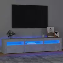 TV staliukas TV spintelė su LED apšvietimu, betono pilka, 180x35x40cm