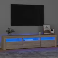 TV staliukas Televizoriaus spintelė su LED apšvietimu, ąžuolo, 180x35x40cm