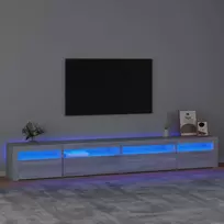 TV staliukas Televizoriaus spintelė su LED, pilka ąžuolo, 270x35x40cm