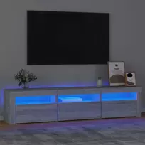 TV staliukas Televizoriaus spintelė su LED, pilka ąžuolo, 180x35x40cm
