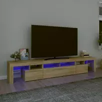 TV staliukas Televizoriaus spintelė su LED apšvietimu, ąžuolo, 230x36,5x40cm