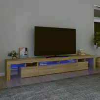 TV staliukas Televizoriaus spintelė su LED apšvietimu, ąžuolo, 260x36,5x40cm