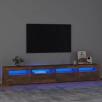 TV staliukas Televizoriaus spintelė su LED, dūminio ąžuolo, 240x35x40cm