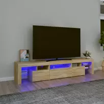 TV staliukas Televizoriaus spintelė su LED apšvietimu, ąžuolo, 200x36,5x40cm