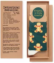 Šventinės kojinės su receptu "Imbieriniai meduoliai"