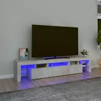 TV staliukas TV spintelė su LED apšvietimu, betono pilka, 200x36,5x40cm